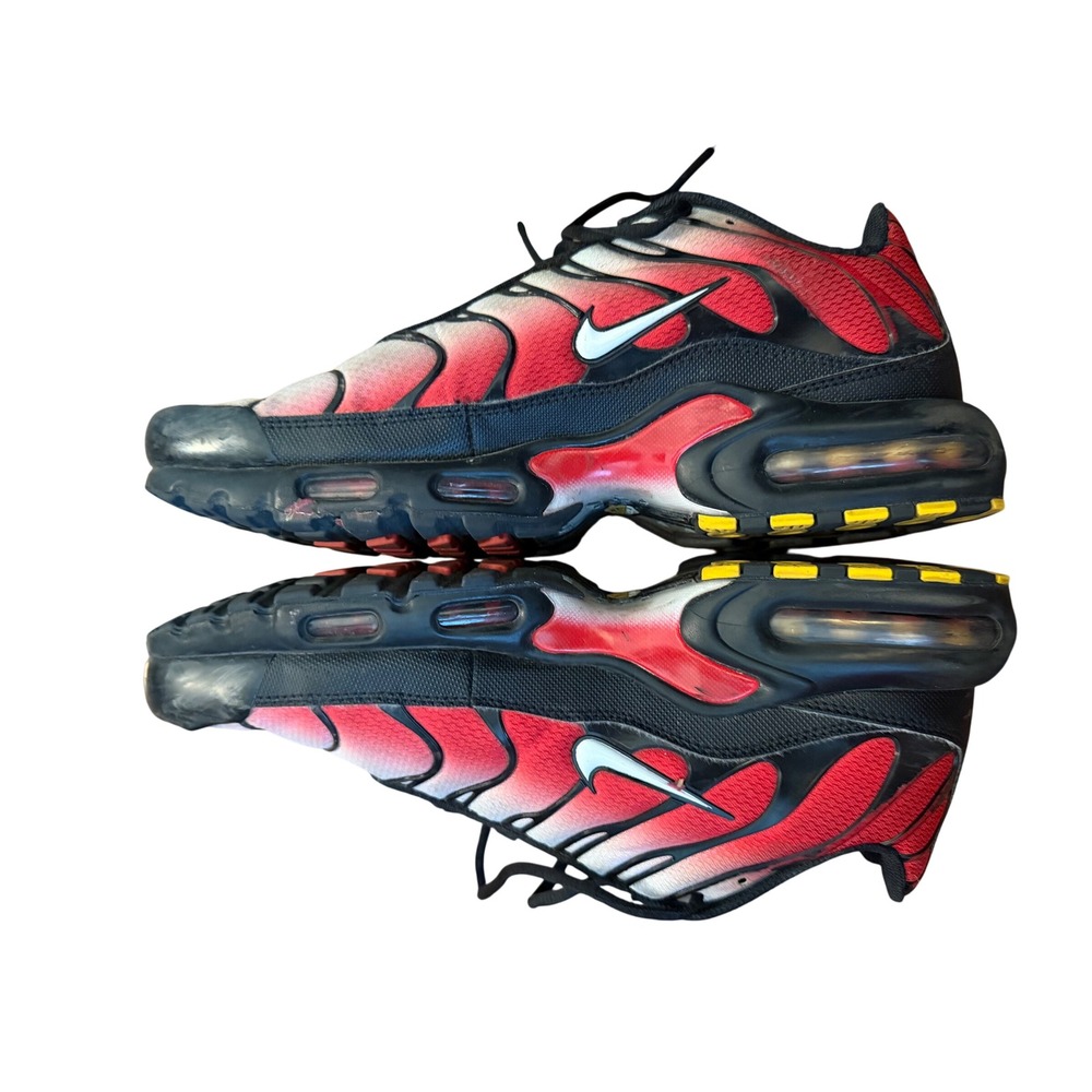 Nike Air Max Plus TN Black/University Red/White Sneakers Men's Size 12 - Picture 4 of 12